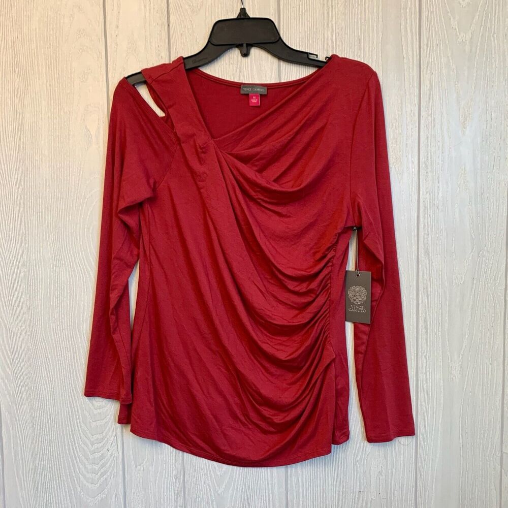 Vince Camuto Red Long Sleeve Top Size M NWT